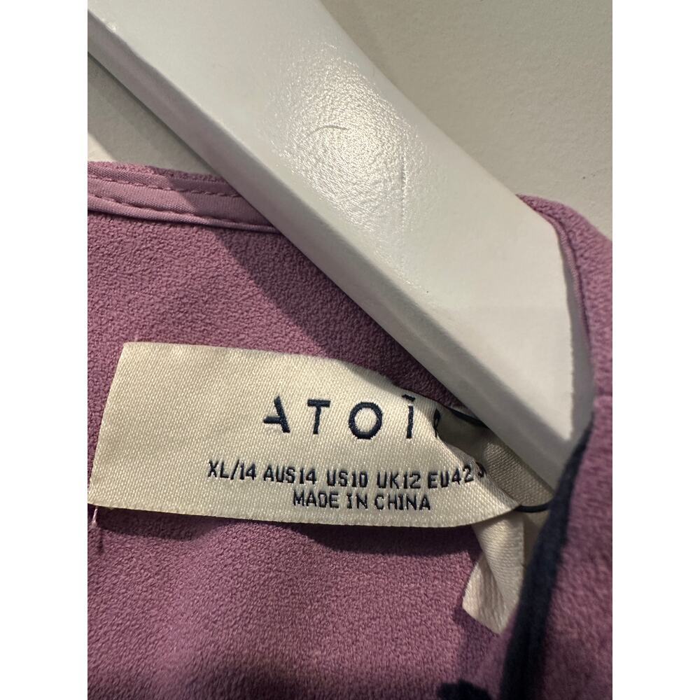NEW REVOLVE Atoir Size 10 Purple White Cocktail Date Night Split Bow Maxi Dress - Picture 5 of 12